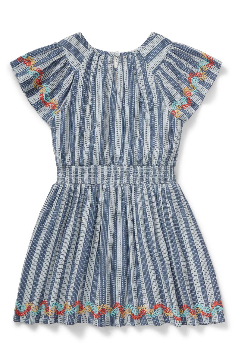 Peek Aren't You Curious Kids' Stripe Embroidered Cotton Dress, Alternate, color, 