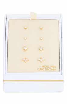 NORDSTROM RACK Set of 4 Cubic Zirconia Star Stud Earrings