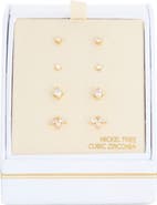 NORDSTROM RACK Set of 4 Cubic Zirconia Star Stud Earrings