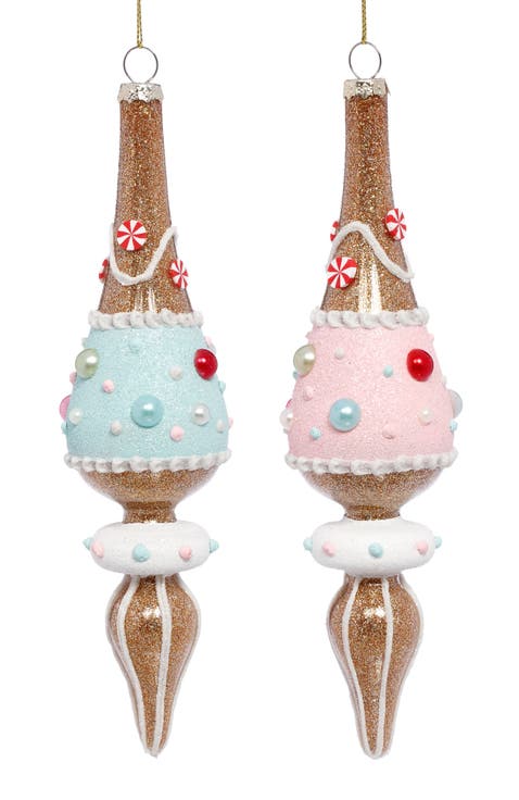 Pastel Finial Ornament, Set of 6