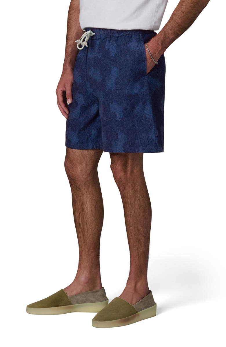 Joe's Cabana Leaf Print Drawstring Shorts, Alternate, color, Dark Indigo