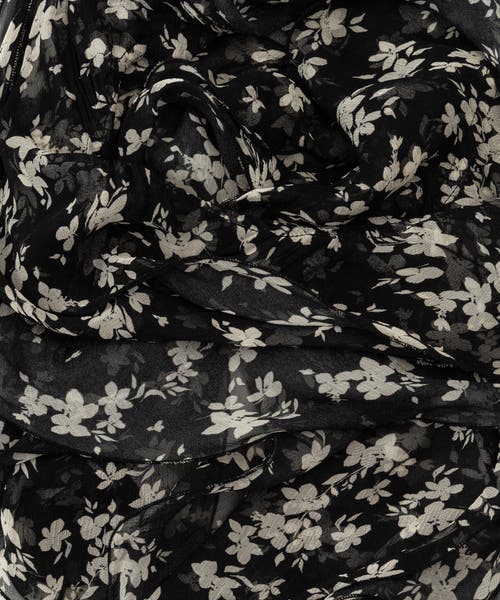Ralph Lauren Lauren Floral Double Ruffle In Black