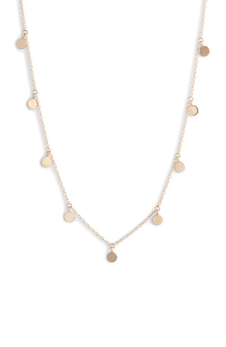 Zoë Chicco Itty Bitty Disc Necklace, Main, color, 