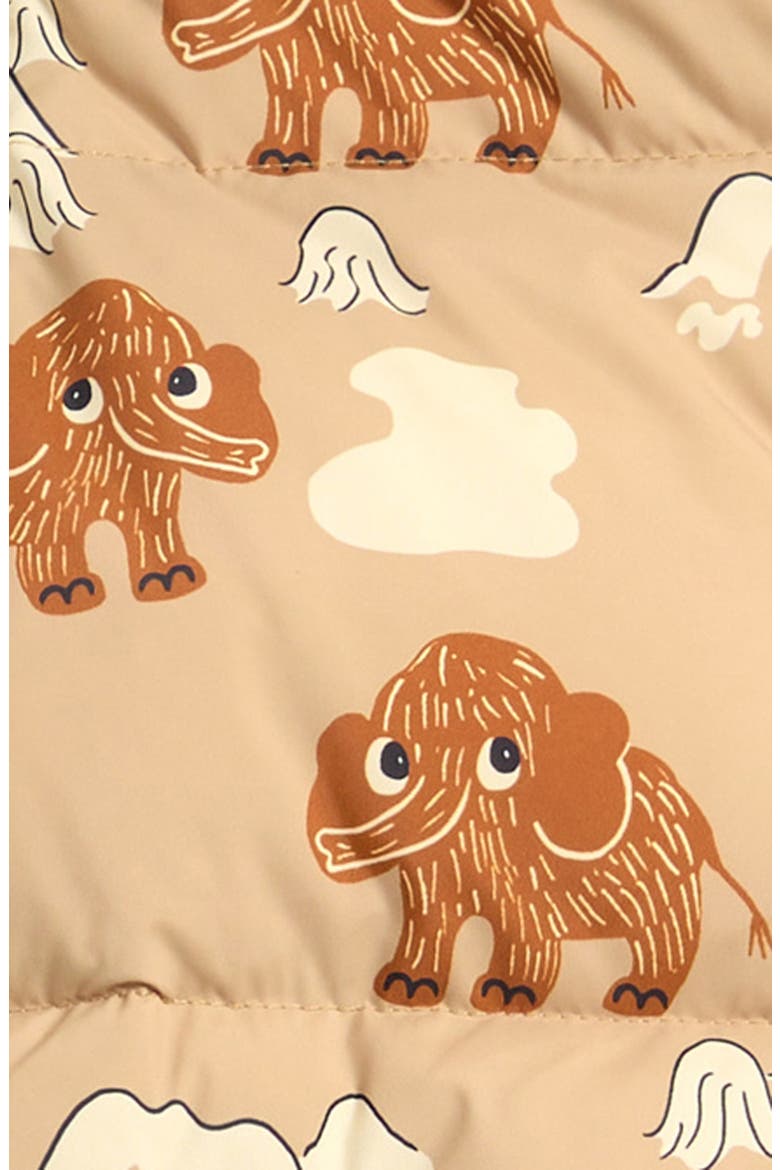 Kids' Mammoth Print Puffer Jacket with Removable Hood, Alternate, color, BEIGE