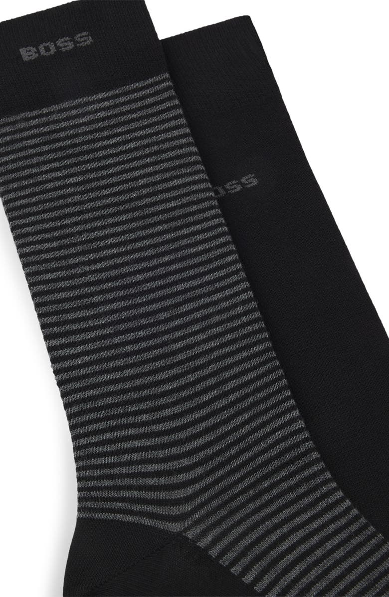 BOSS Assorted 2-Pack Dress Socks, Alternate, color, Black