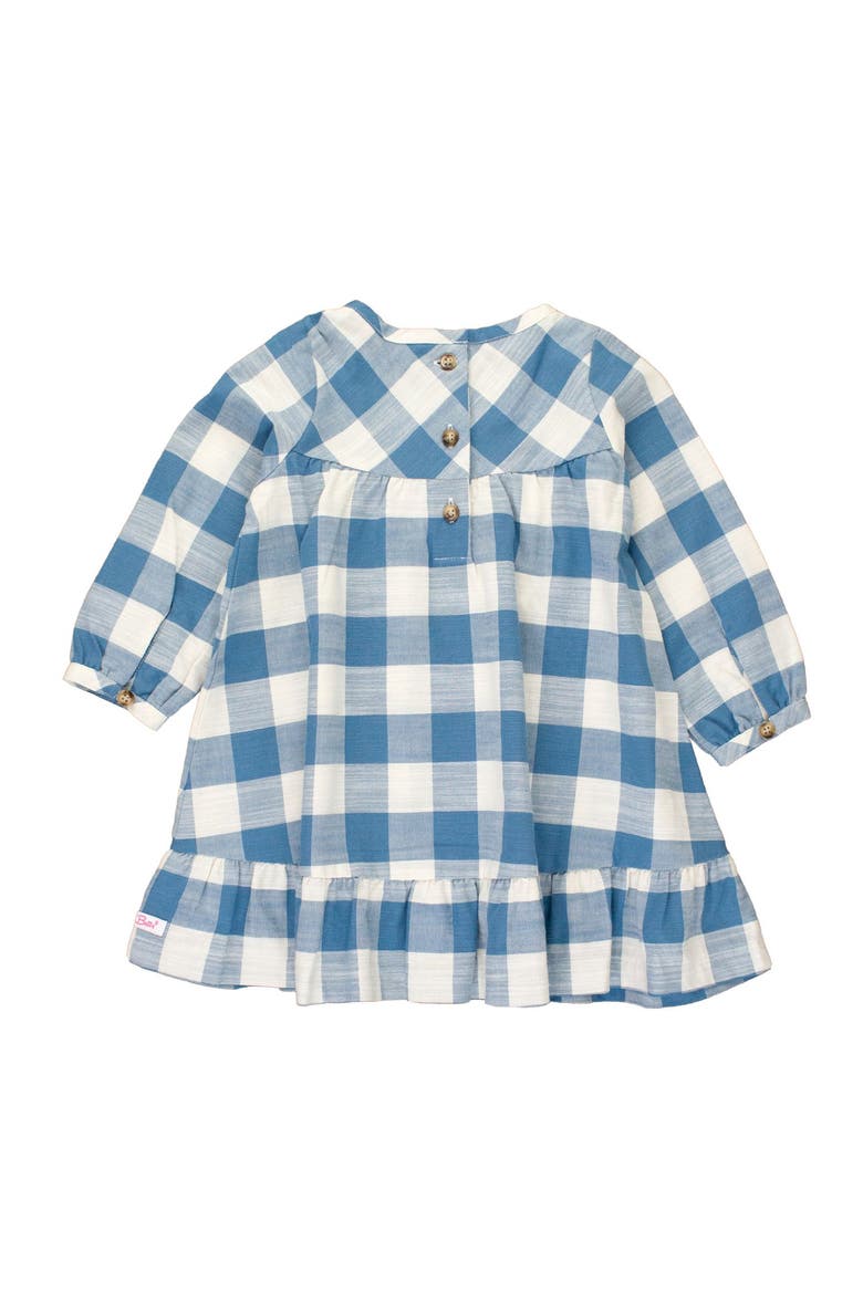 Toddler Girls Long Sleeve Ruffle Hem Dress, Alternate, color, Countryside Blue Plaid
