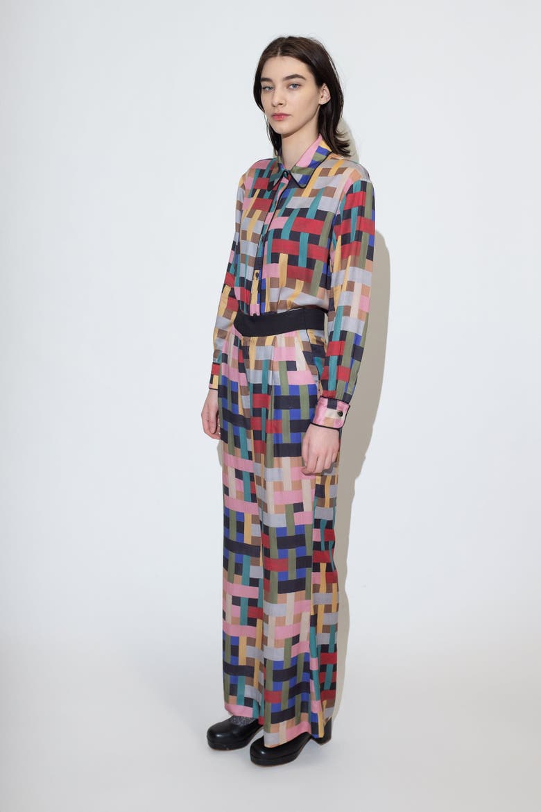 Petra Print Wide Leg Pant, Alternate, color, Weave