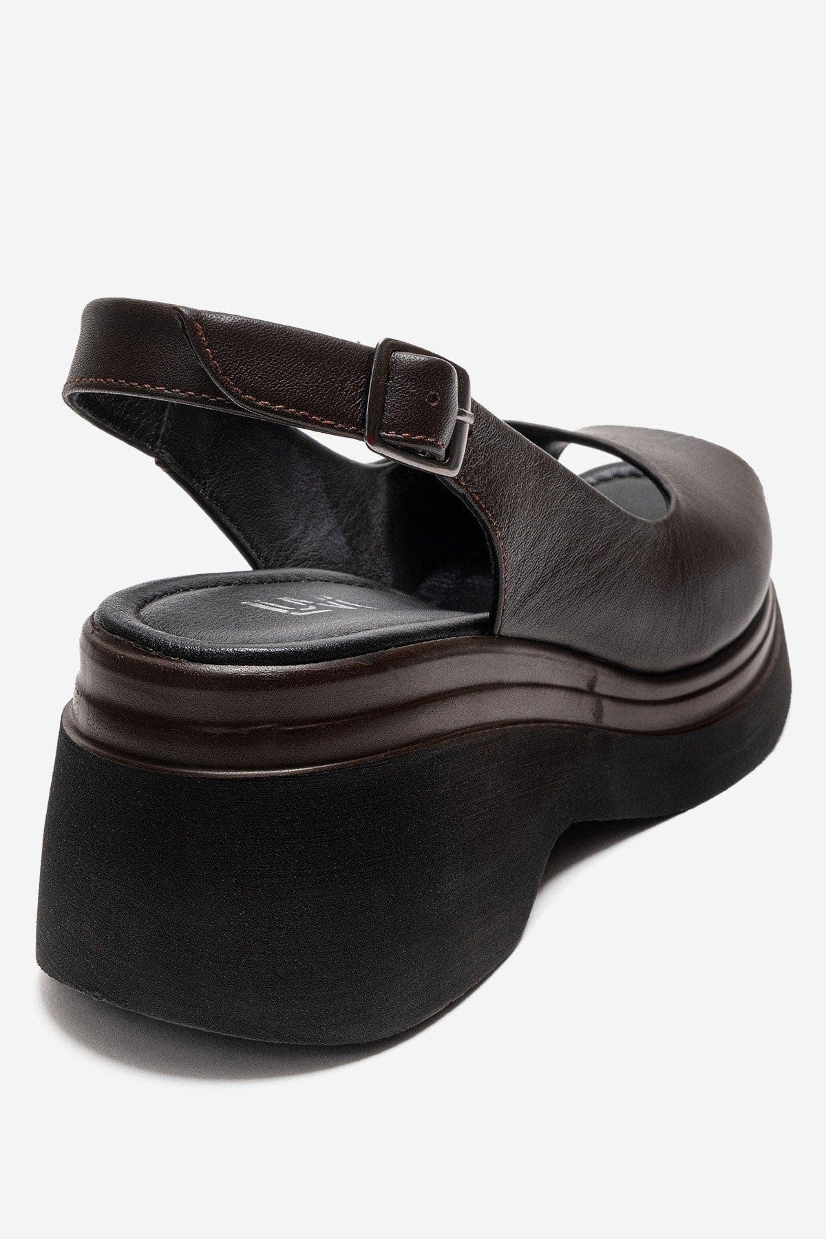Laure Leather Wedge Sandal, Alternate, color, Brown
