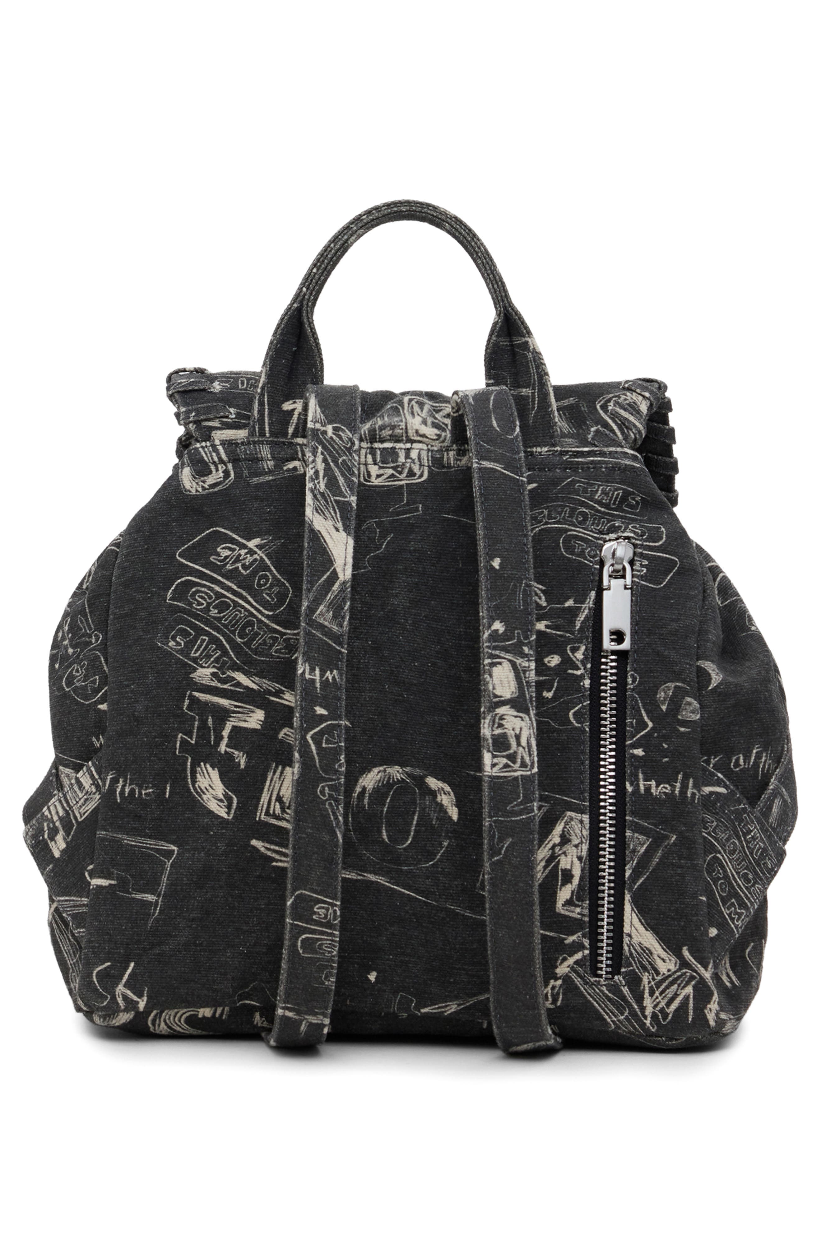 Desigual Mixed Media Canvas Backpack, Alternate, color, Black