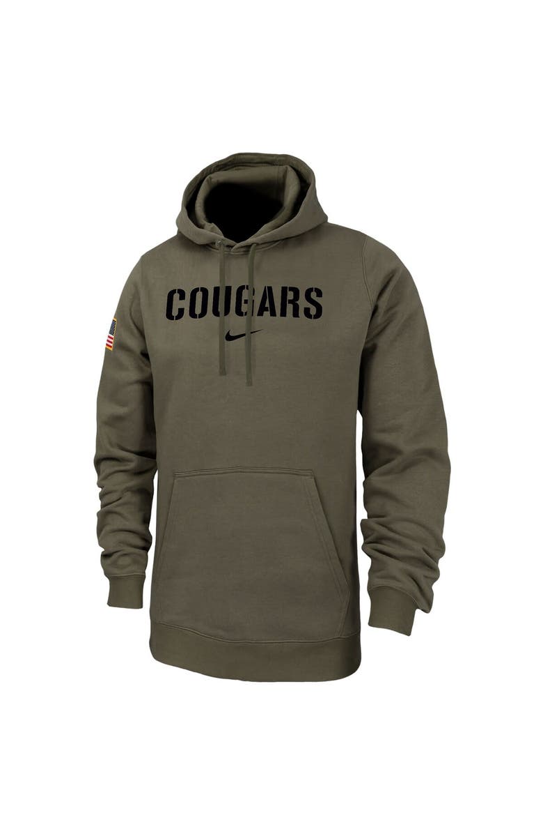 Nike Men's Nike Olive Washington State Cougars Military Pack Club Fleece Pullover Hoodie, Alternate, color,