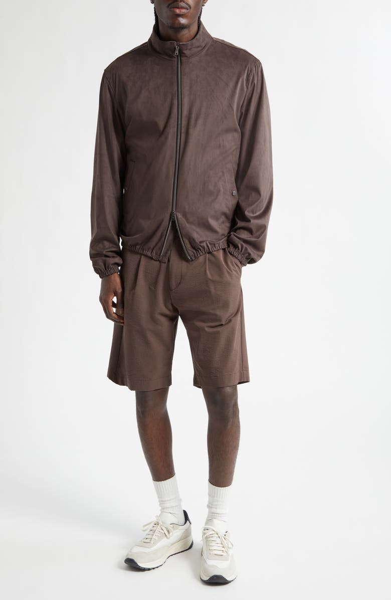 Herno Faux Suede Bomber Jacket, Alternate, color, 8993 Chocolate