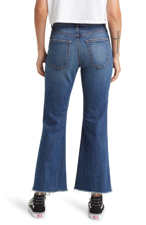 Askk Ny Geek Raw Hem Ankle Flare Jeans In Brown