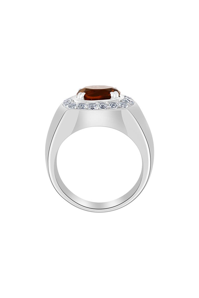 Men's Smoky Quartz & White Topaz Signet Ring, Alternate, color, BROWN