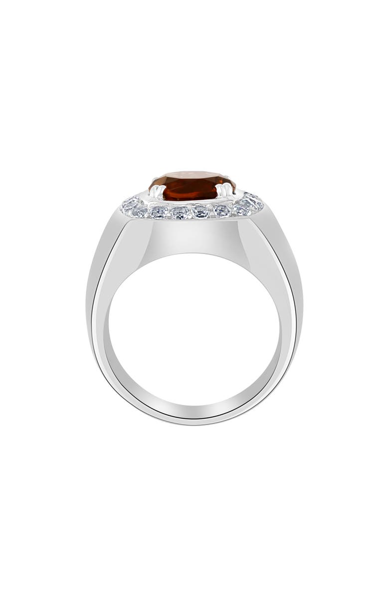 EFFY Men's Smoky Quartz & White Topaz Signet Ring, Alternate, color, Brown