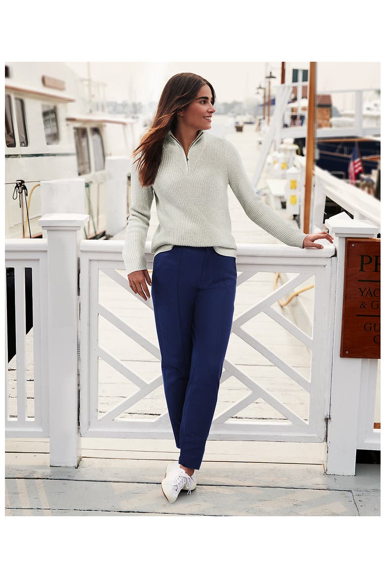 High Rise Bi Stretch Pintuck Pencil Ankle Pants, Alternate, color, Deep Sea Navy