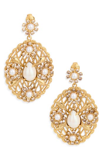 Kenneth Jay Lane Crystal Star Stud Earrings In Gold