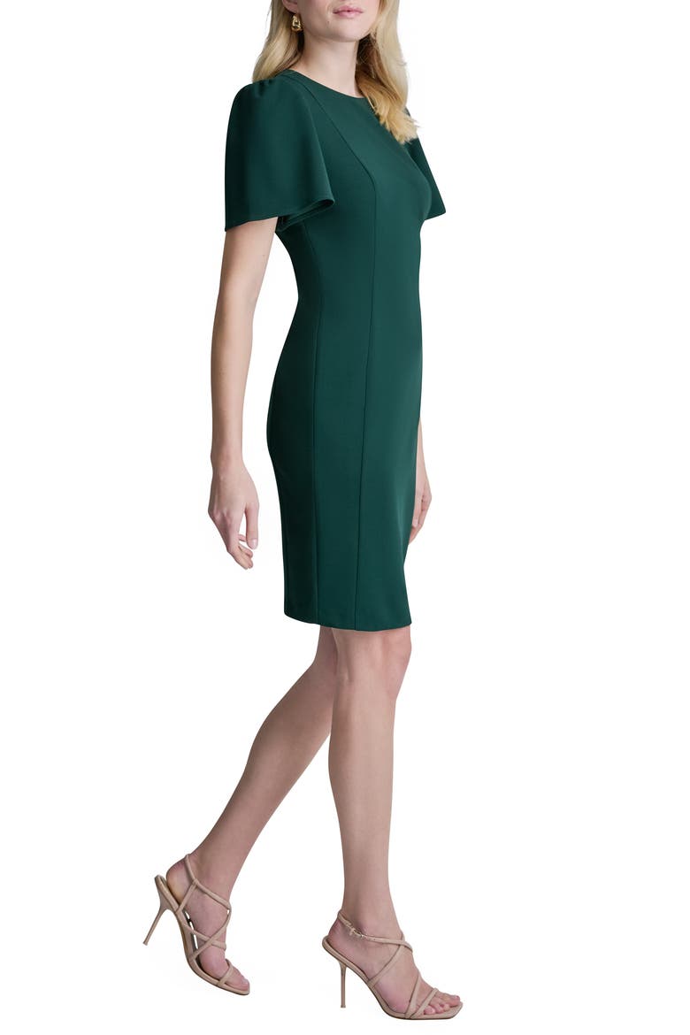 Flutter Sleeve Sheath Dress, Alternate, color, MALACHITE