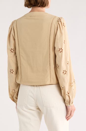 Button Front Eyelet Shirt