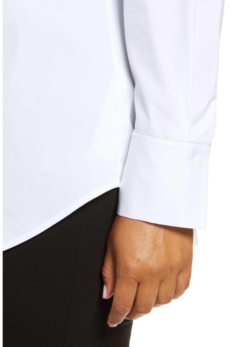 Paget Stretch Cotton Blouse, Alternate, color, WHITE