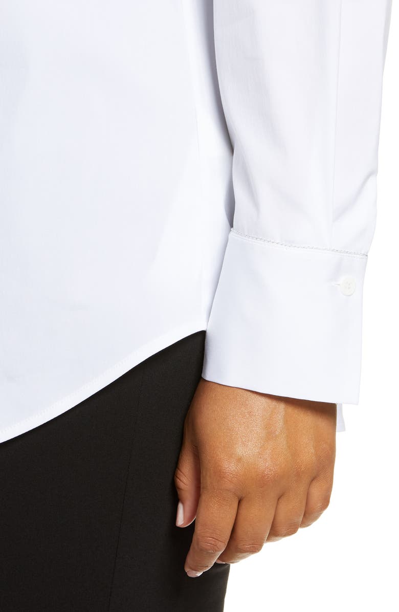 Lafayette 148 New York Paget Stretch Cotton Blouse, Alternate, color, 