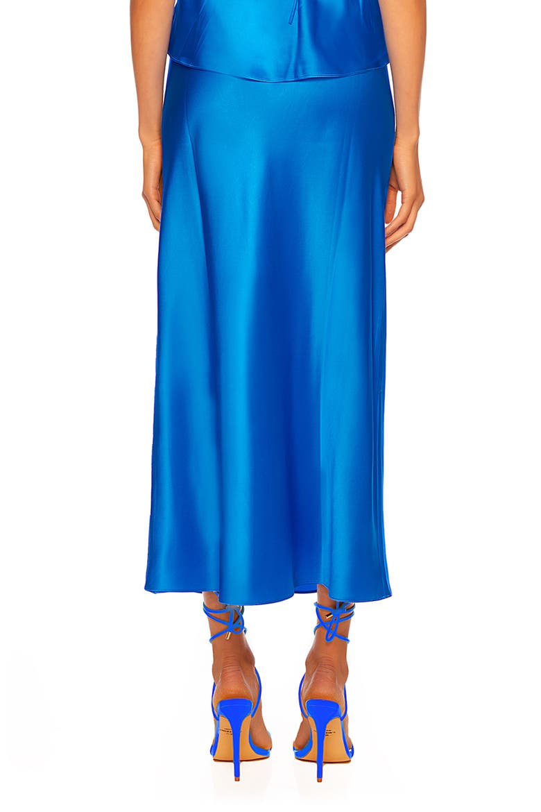 Tie Back Silk Top, Alternate, color, COBALT