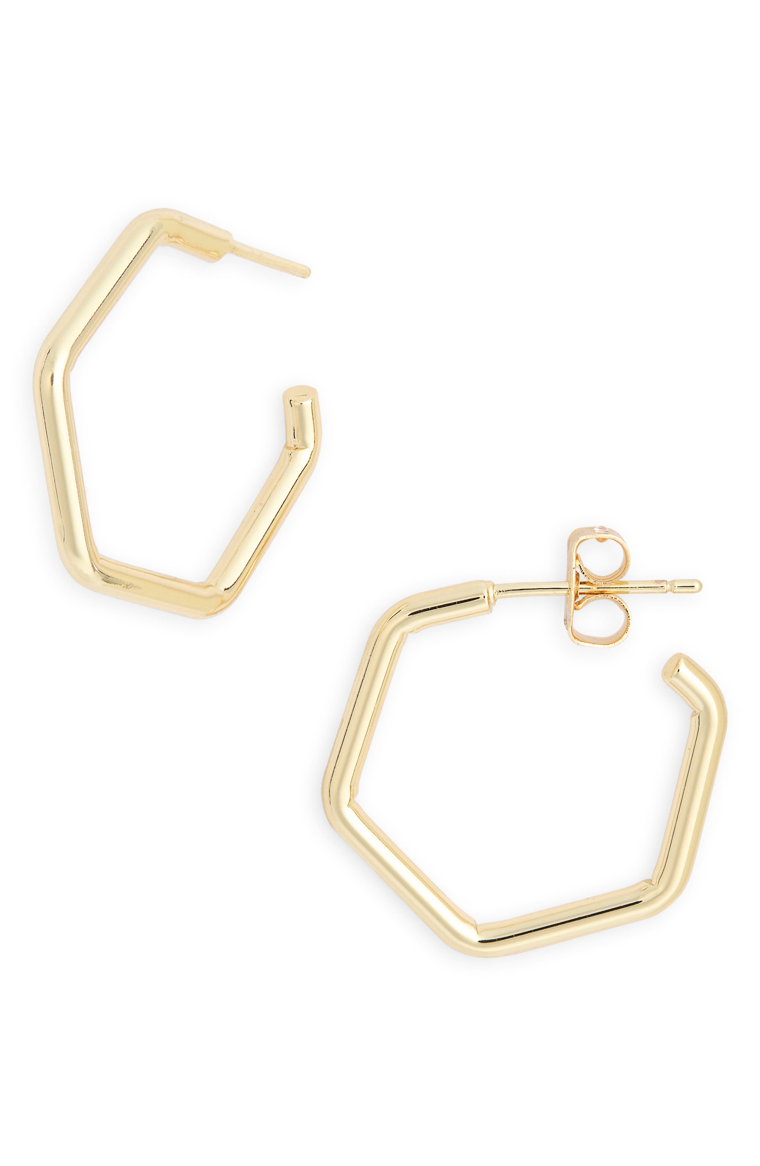 NORDSTROM RACK Demi Fine Hexagonal Hoop Earrings