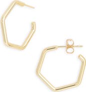 NORDSTROM RACK Demi Fine Hexagonal Hoop Earrings