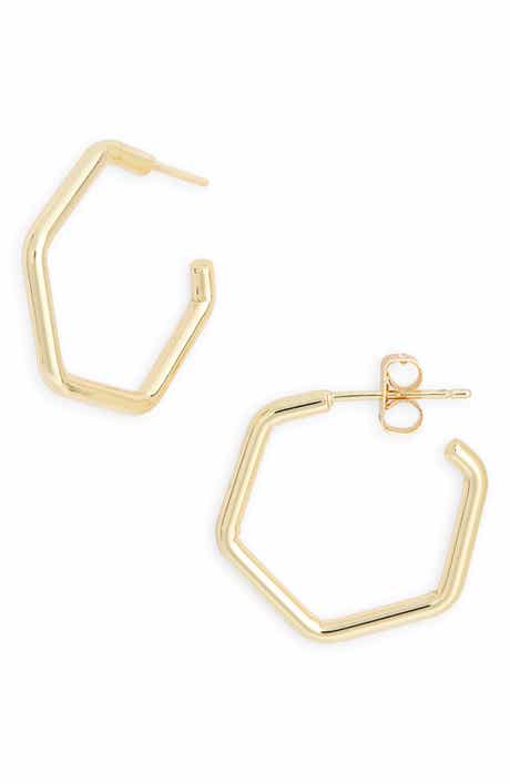 NORDSTROM RACK Demi Fine Hexagonal Hoop Earrings
