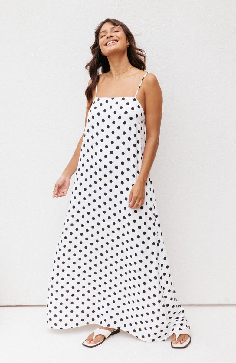 Petal & Pup Virgo Polka Dot Maxi Dress, Alternate, color, 