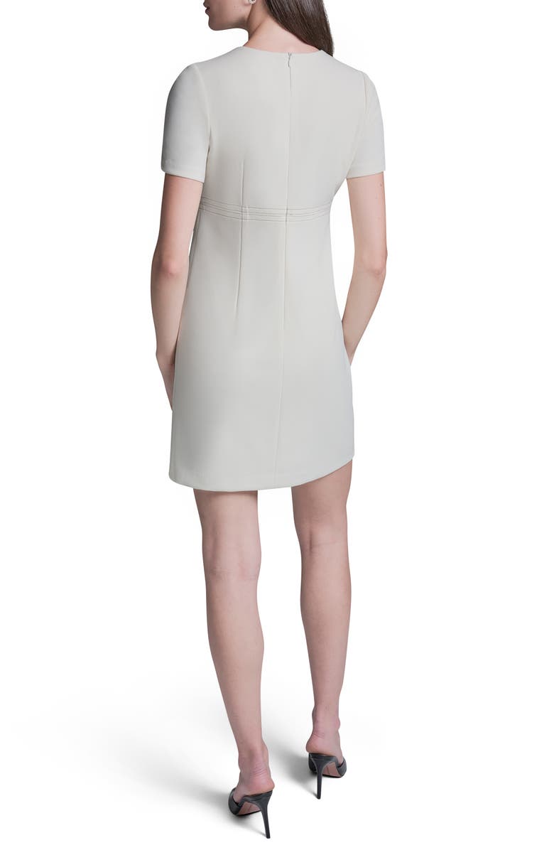 BCBG Topstitch Shift Minidress, Alternate, color, Ecru