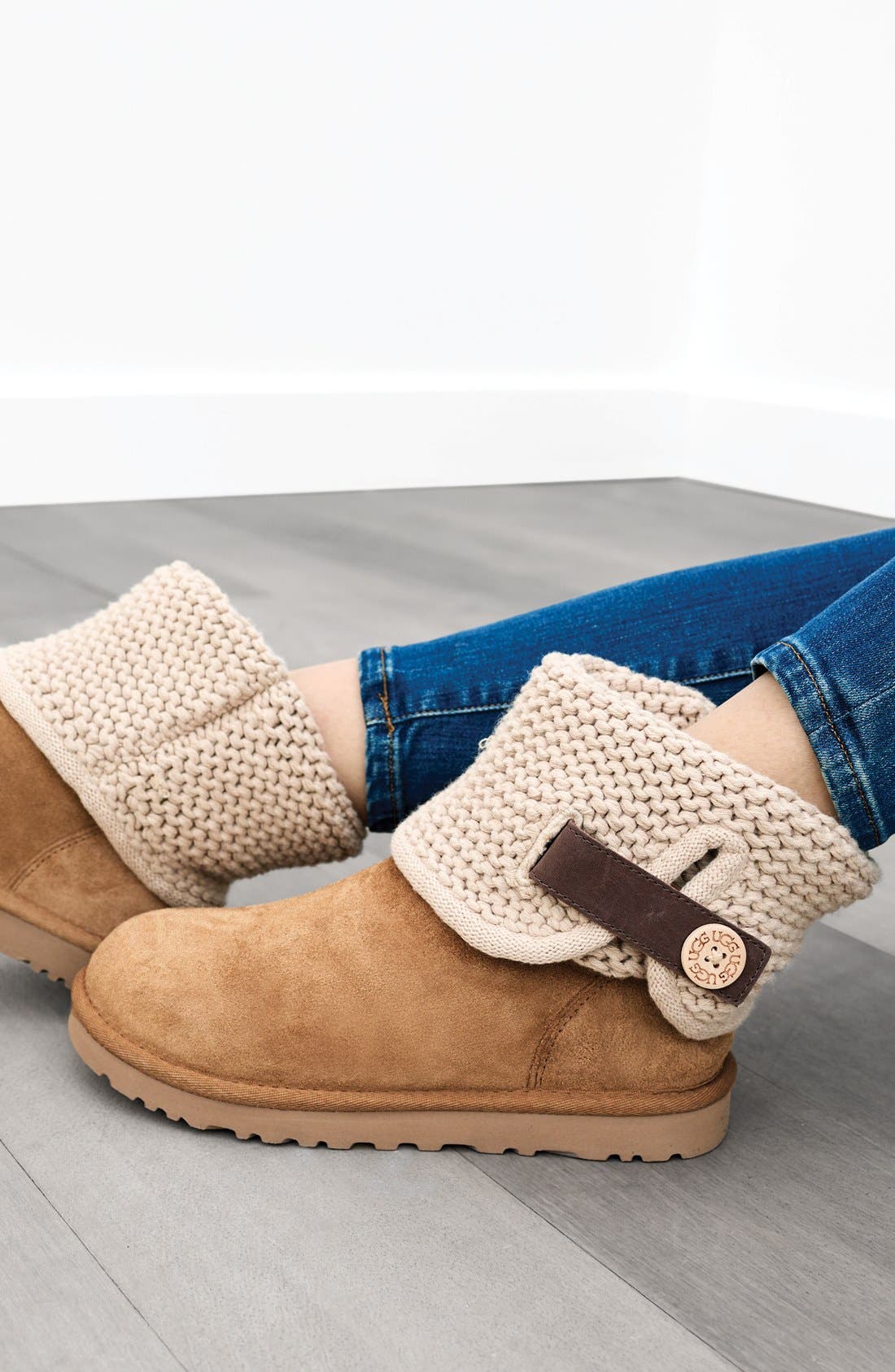 UGG<sup>®</sup> Shaina Knit Cuff Bootie, Alternate, color, 