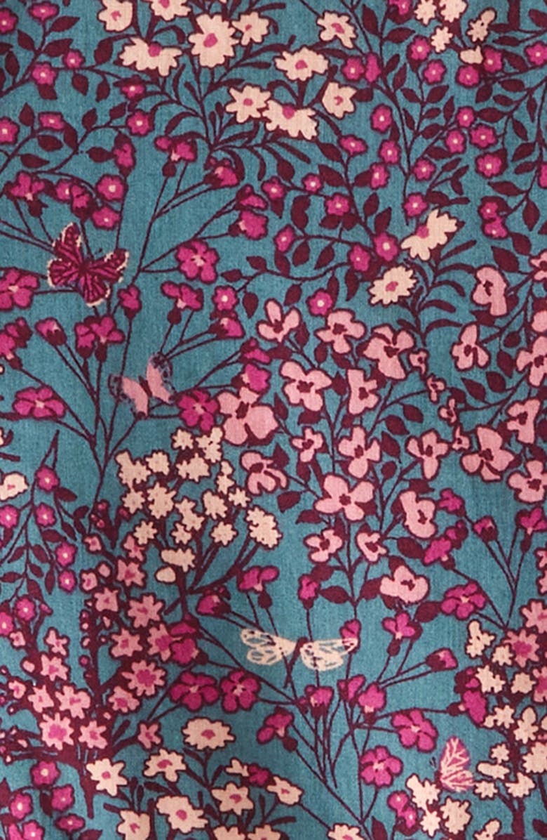 Nordstrom Kids' Bow Front Peplum Cotton Top, Alternate, color, Teal Needle Butterfly Bunches