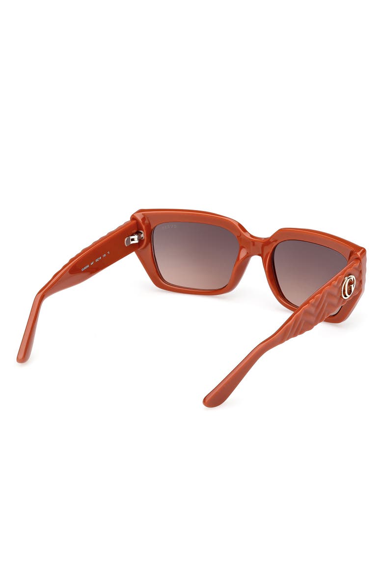 GUESS Rectangular Sunglasses, Alternate, color, Orange/ Gradient Brown