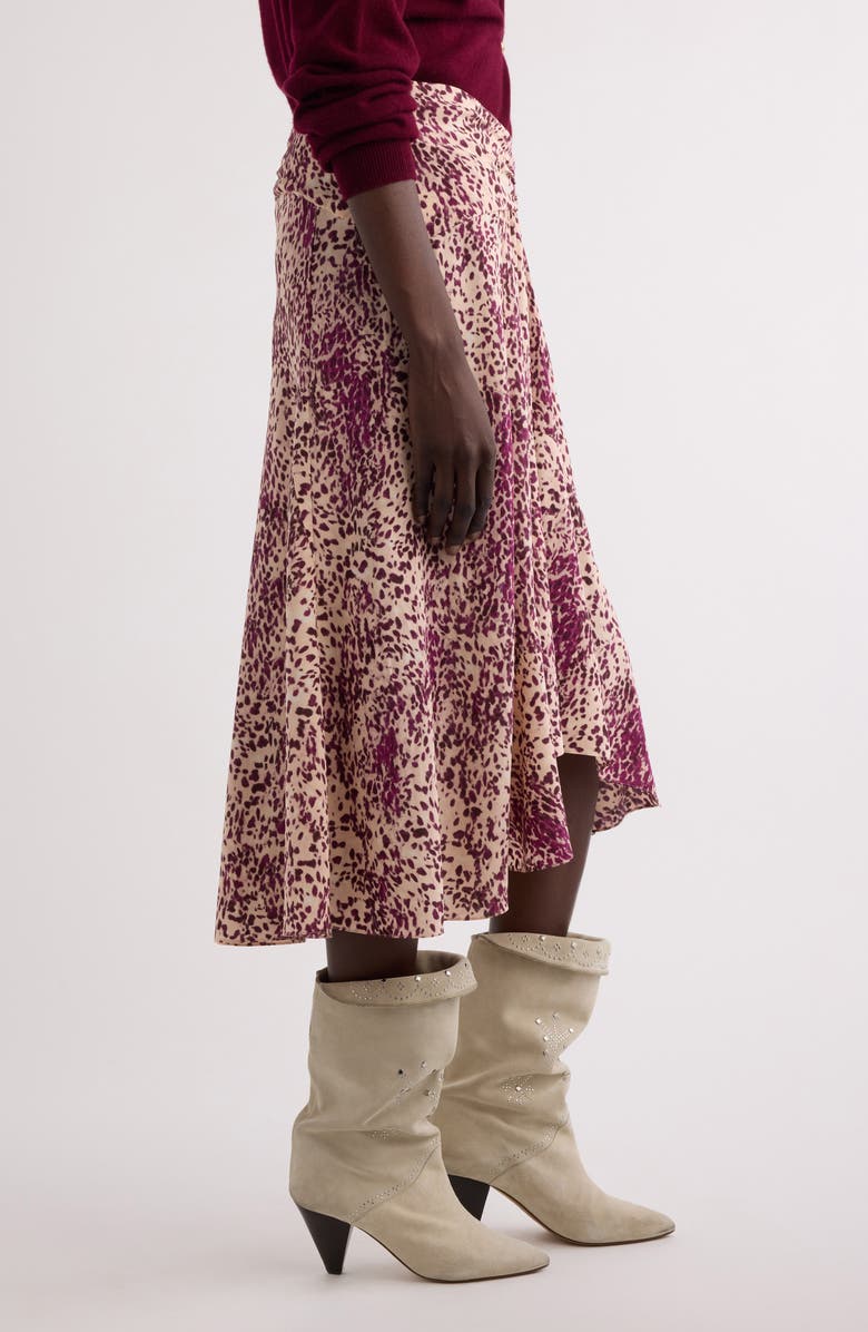 Isabel Marant Olena Stretch Silk Midi Skirt, Alternate, color,
