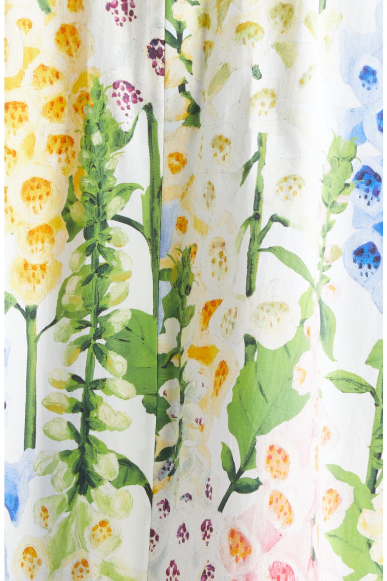 Foxglove Print Sleeveless Stretch Cotton Dress, Alternate, color, WHITE MULTI