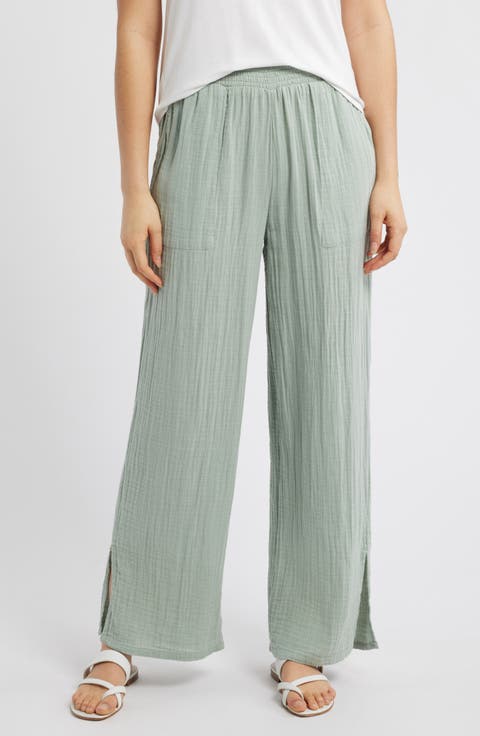 Meadow Wide Leg Cotton Gauze Pants