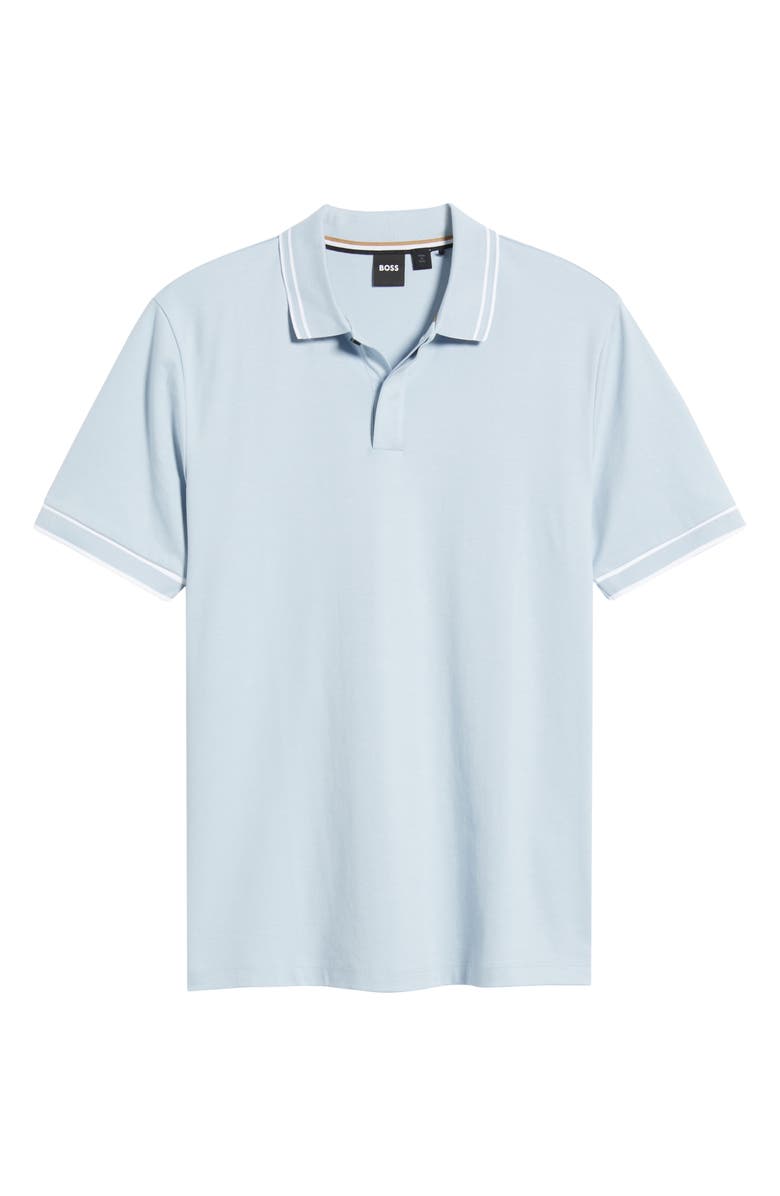 BOSS Parlay Tipped Cotton Polo, Alternate, color, Light Blue