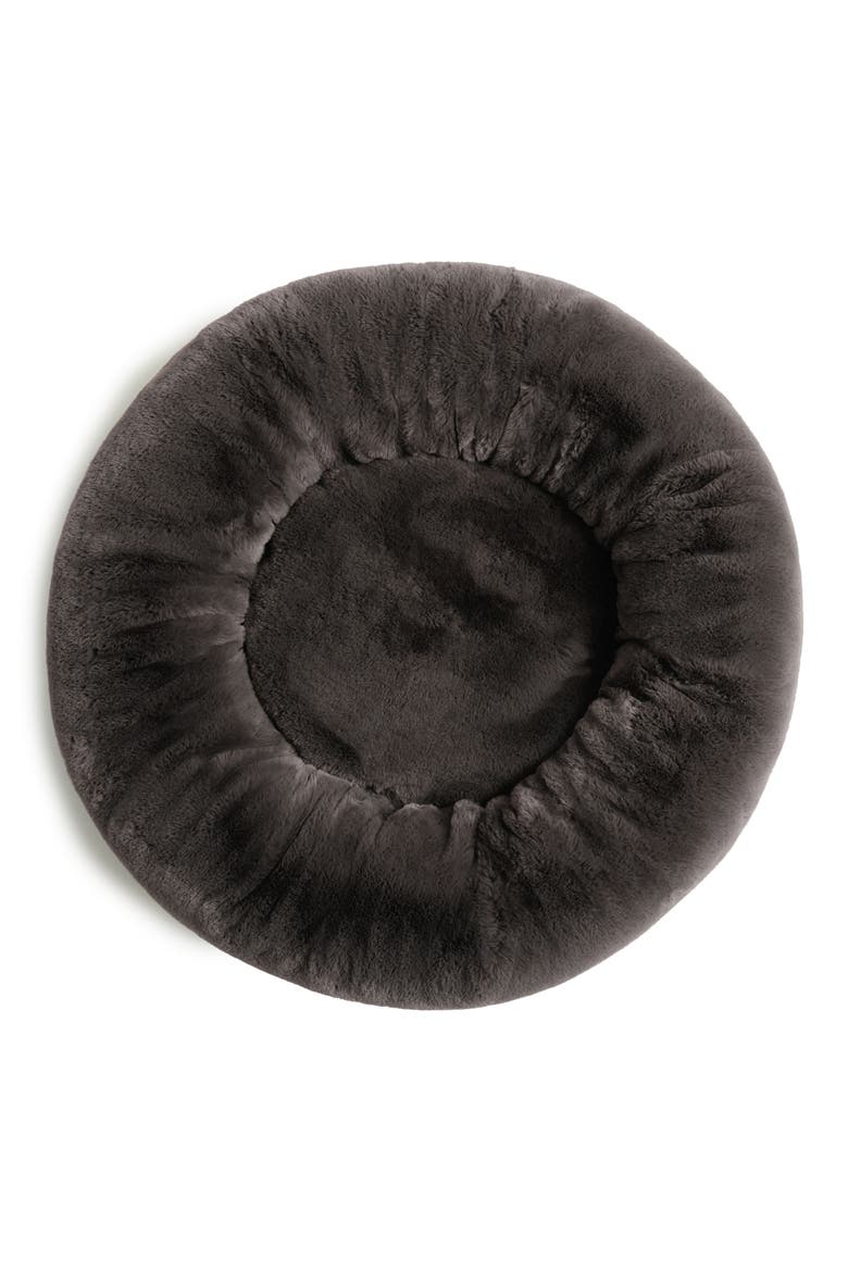 Faux Fur Pet Bed, Alternate, color, CHARCOAL CHARLIE
