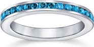 BLING JEWELRY Sterling Silver London Blue CZ Eternity Band Ring