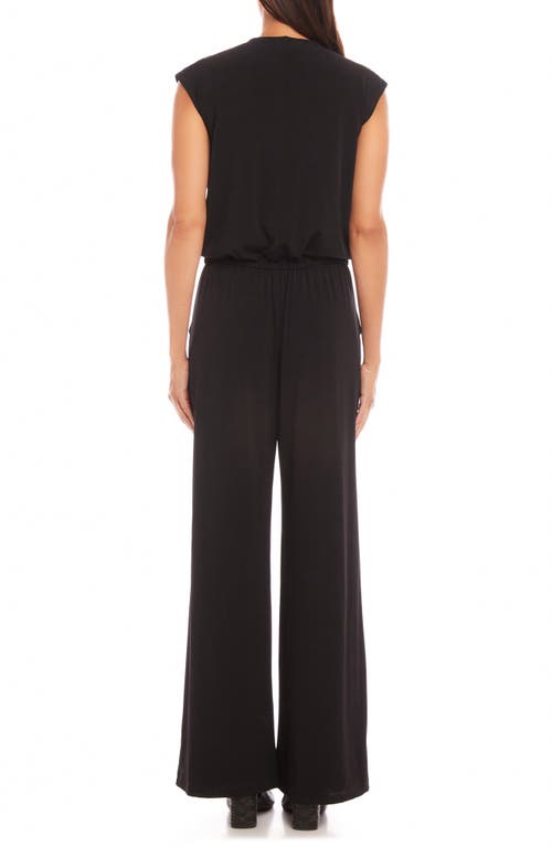 Karen Kane Sleeveless Travel Jersey Jumpsuit In Black/black