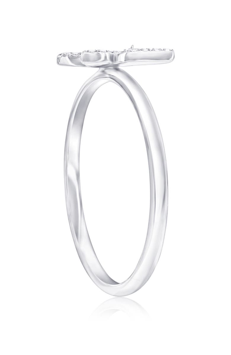 SIMONA Sterling Silver Pavé Diamond Butterfly Ring - 0.13 ctw, Alternate, color, Silver