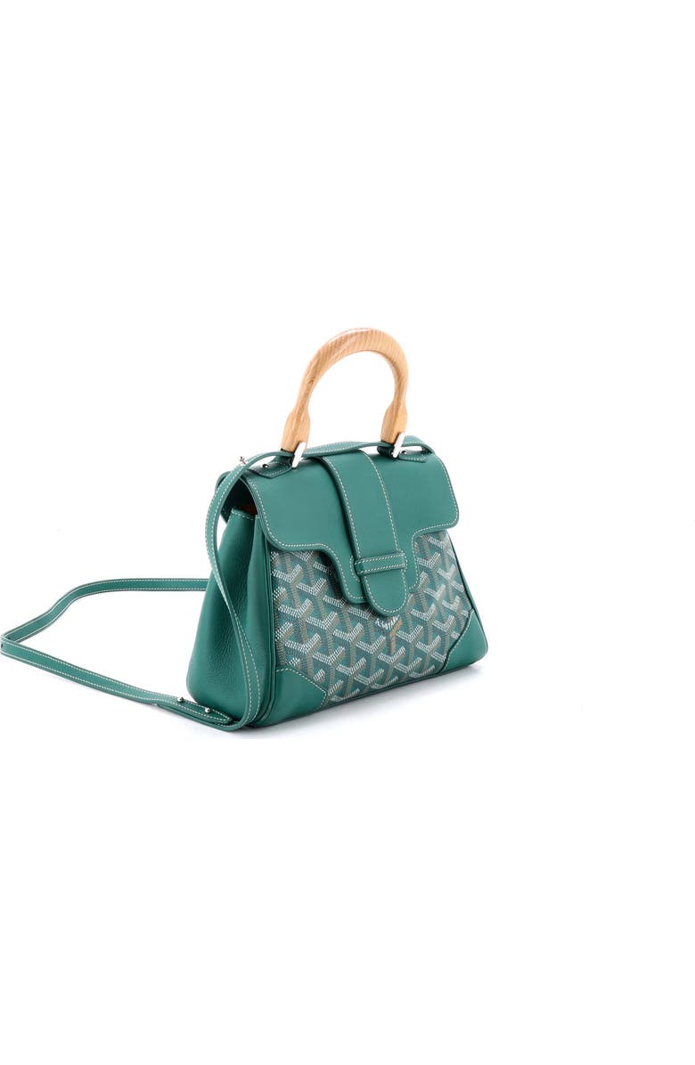 Pre-Owned Goyard Structured Saigon Top Handle Bag Coated Canvas with Leather Mini, Alternate, color, Green