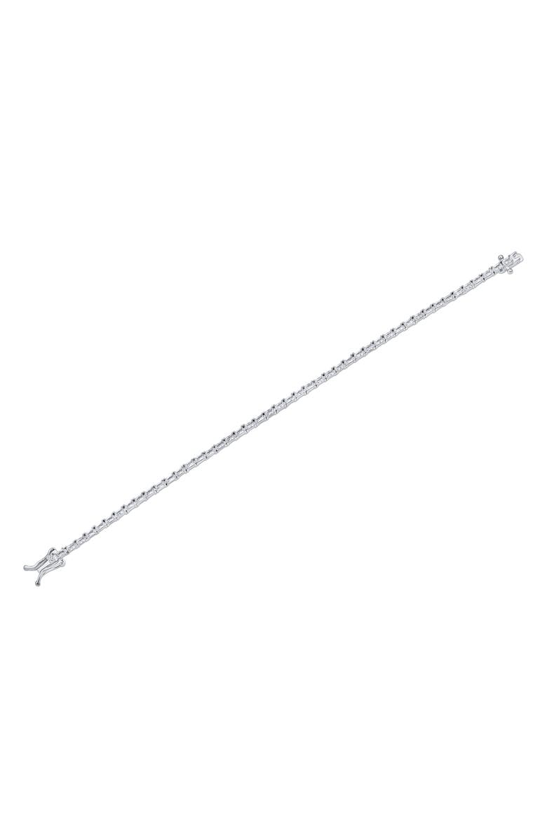 CZ by Kenneth Jay Lane Baguette Cubic Zirconia Bracelet, Alternate, color, Rhodium Plated Brass