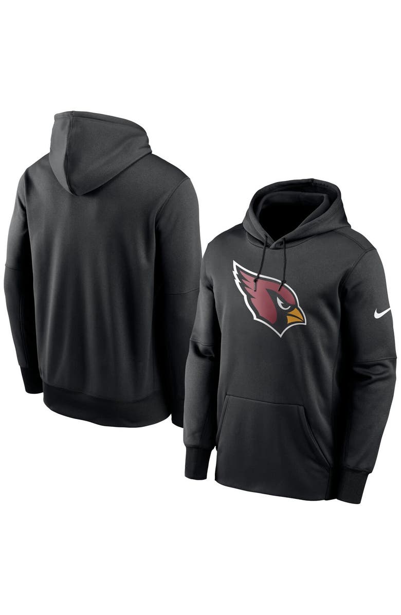 Nike Men's Nike Black Arizona Cardinals Fan Gear Primary Logo Therma Performance Pullover Hoodie, Main, color, Black