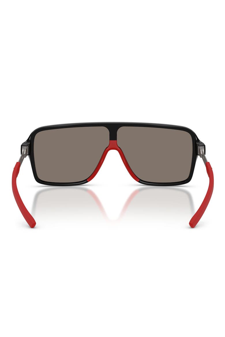 132mm Rectangular Sunglasses, Alternate, color, BLACK SHINY / LIGHT GREY