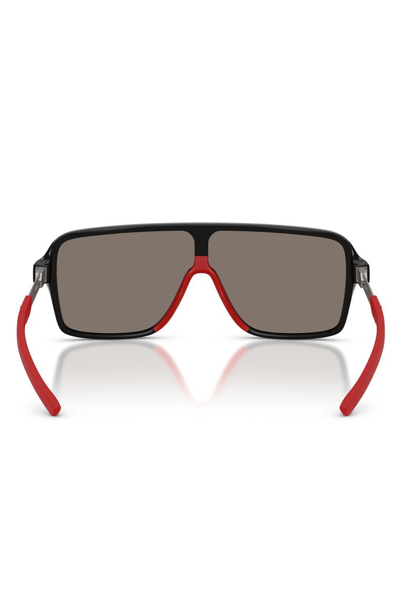 Scuderia Ferrari 132mm Rectangular Sunglasses, Alternate, color, Black Shiny / Light Grey