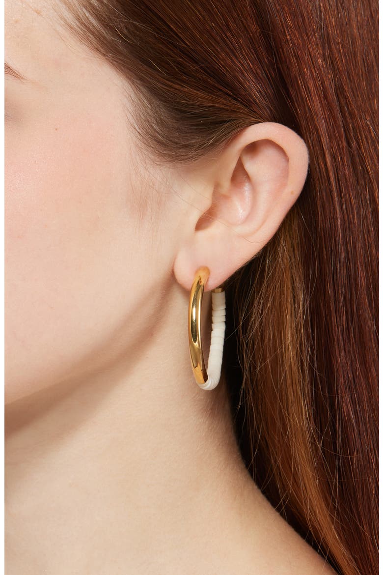 Karamu Mixed Media Hoop Earrings, Alternate, color, GOLD