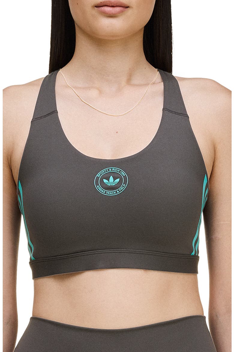 x Sporty & Rich Sports Bra, Main, color, CARBON