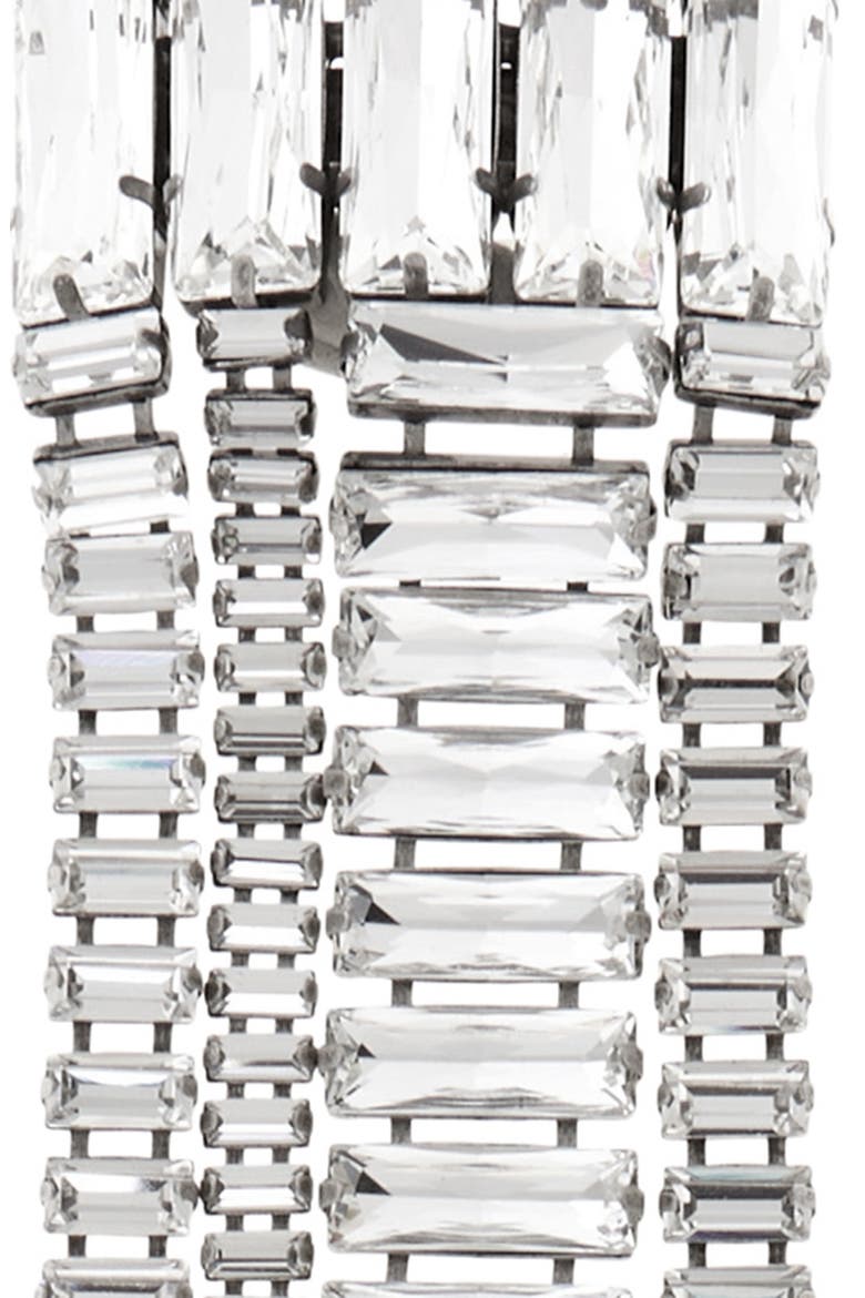 Medium Crystal Baguette Fringe Barrette, Alternate, color, CLEAR/ SILVER