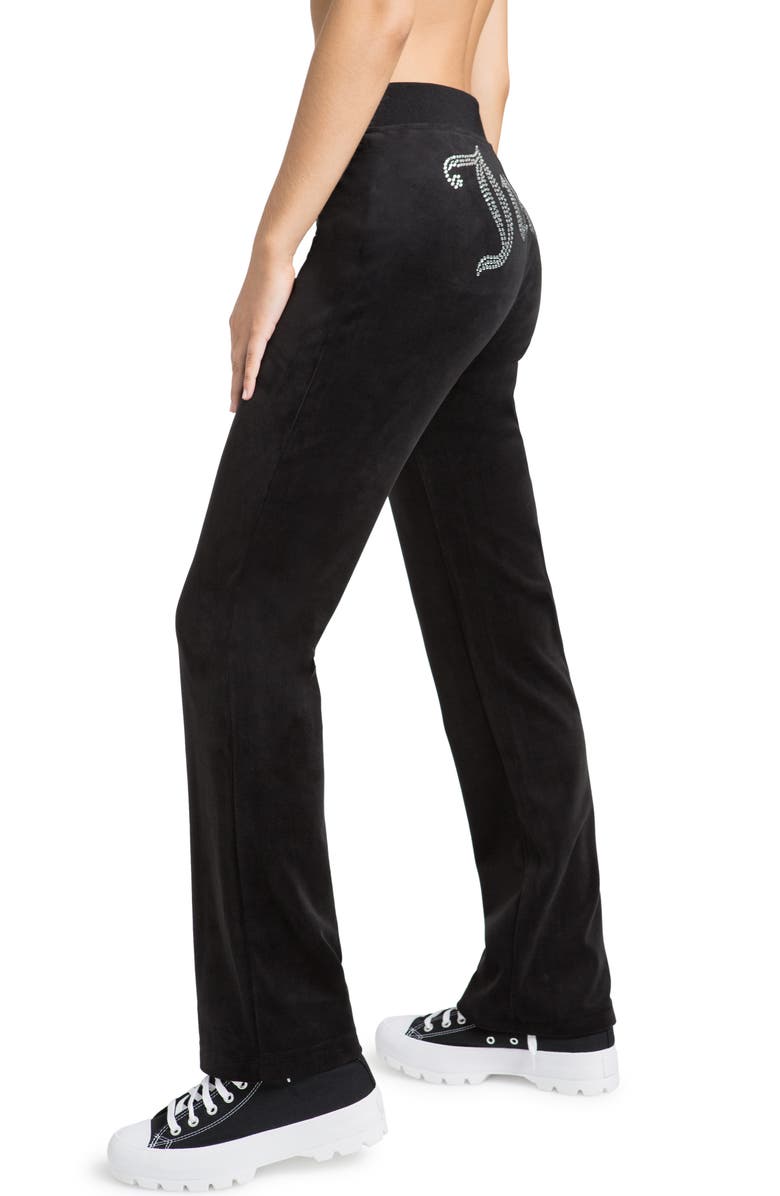 Juicy Couture Juicy Coutour Embellished Velour Pants, Alternate, color, 